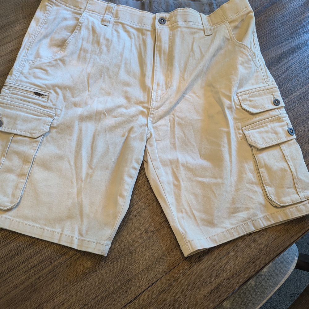 Men's Tan Cargo Shorts 38" Waist Iron Co.